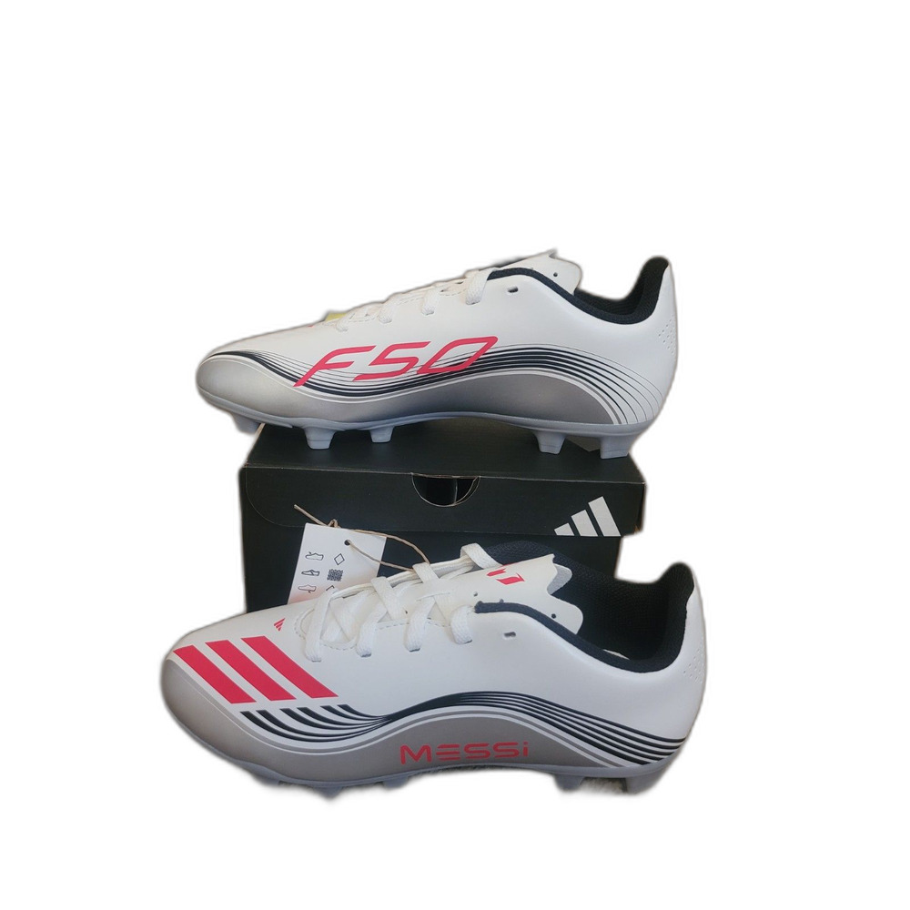 Adidas F50 Messi Club FG/MG J Youth Size 4 Soccer Cleats White Red JP7457